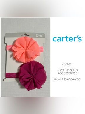 🆕CARTER’S - 0/6M - NWT - INFANT GIRLS 2PK HEADBANDS